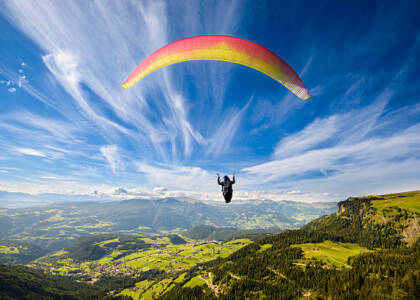 paragliding flying from sofia